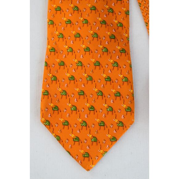 Ermenegildo Zegna TIE 100% Silk Made in Italy Necktie Elephant Print 61X 3.75 - Picture 1 of 6